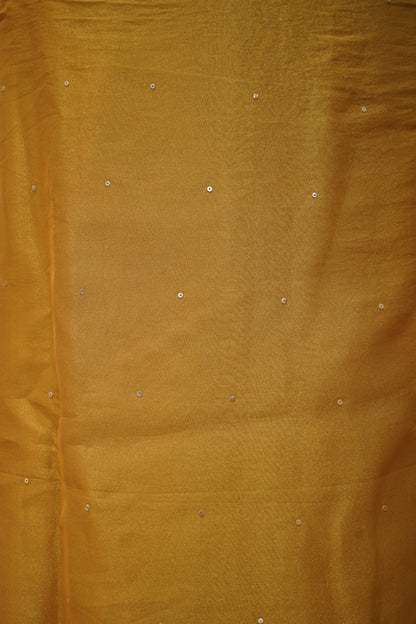 Yellow Tissue Suit with Neck Work