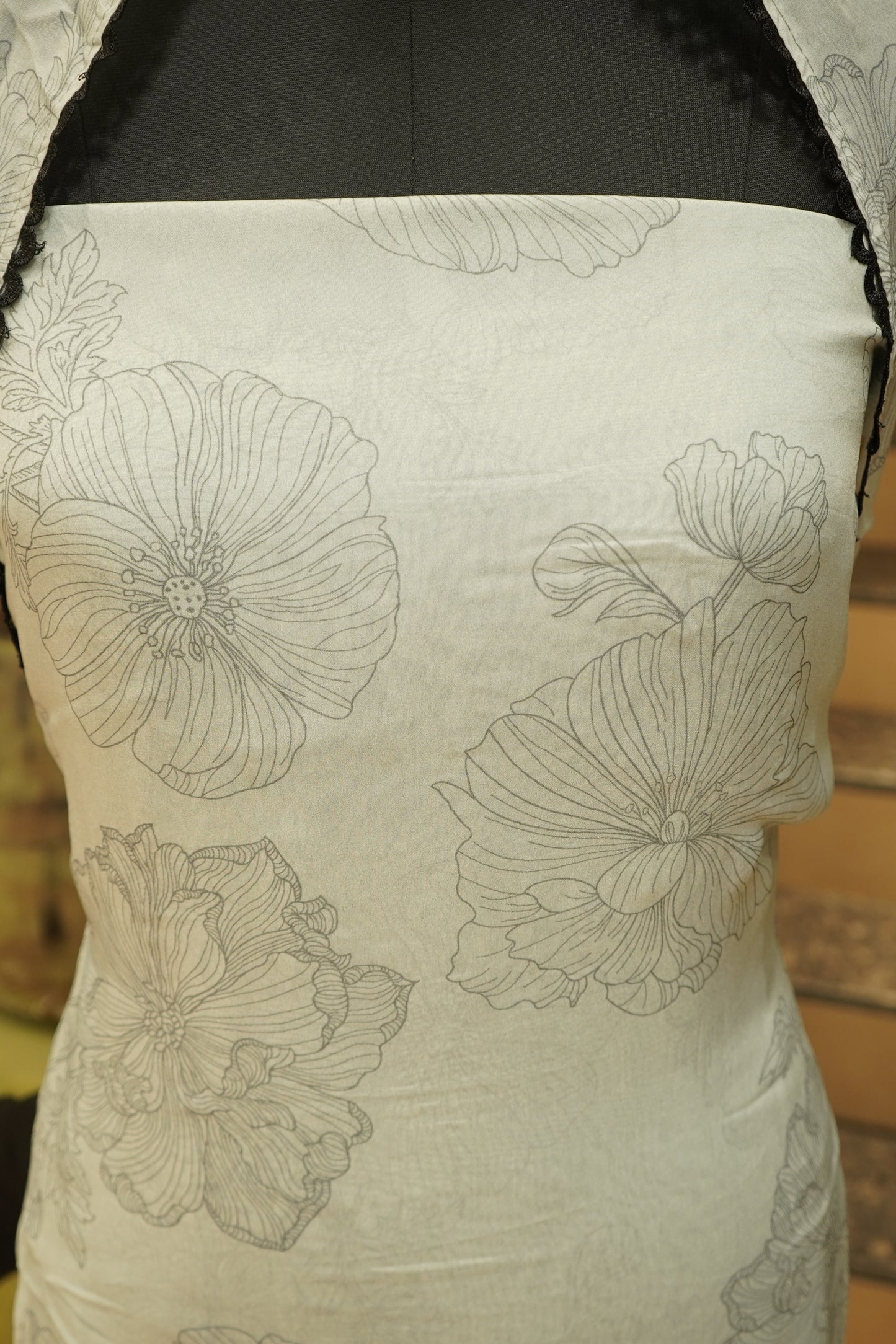 Blue Organza Printed Suit with Embroidery