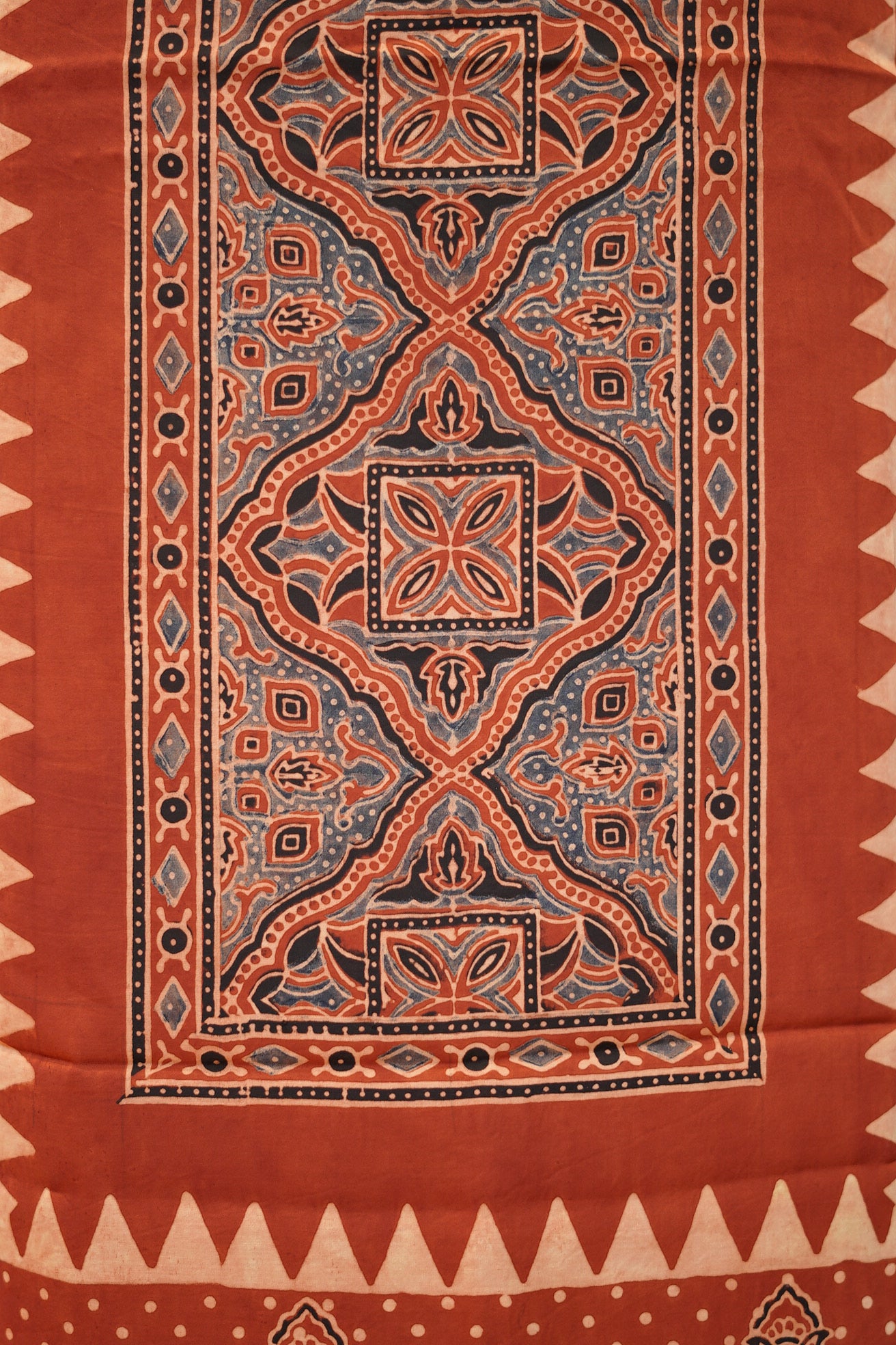 Red Ajrakh Modal Satin Suit